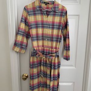 Lands End Madras Plaid Shirtdress